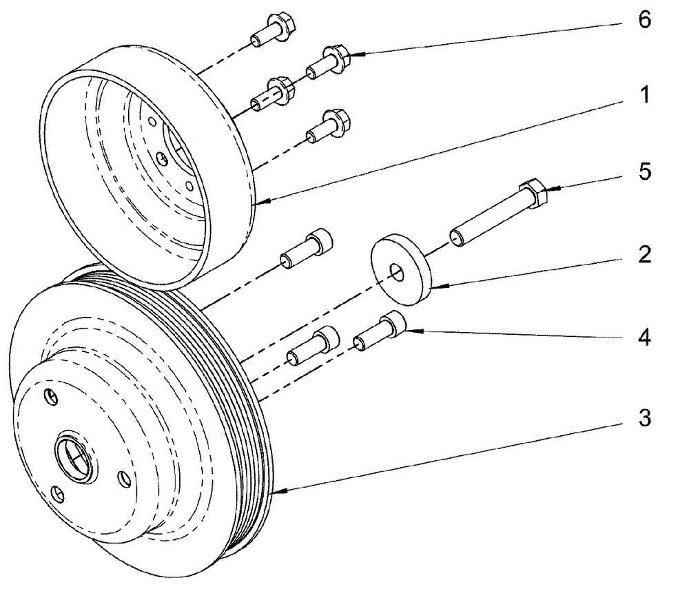 Engine Service Parts - Crank Pulley Mount Diagram and Parts List for 076168-00  Briggs and Stratton Generator